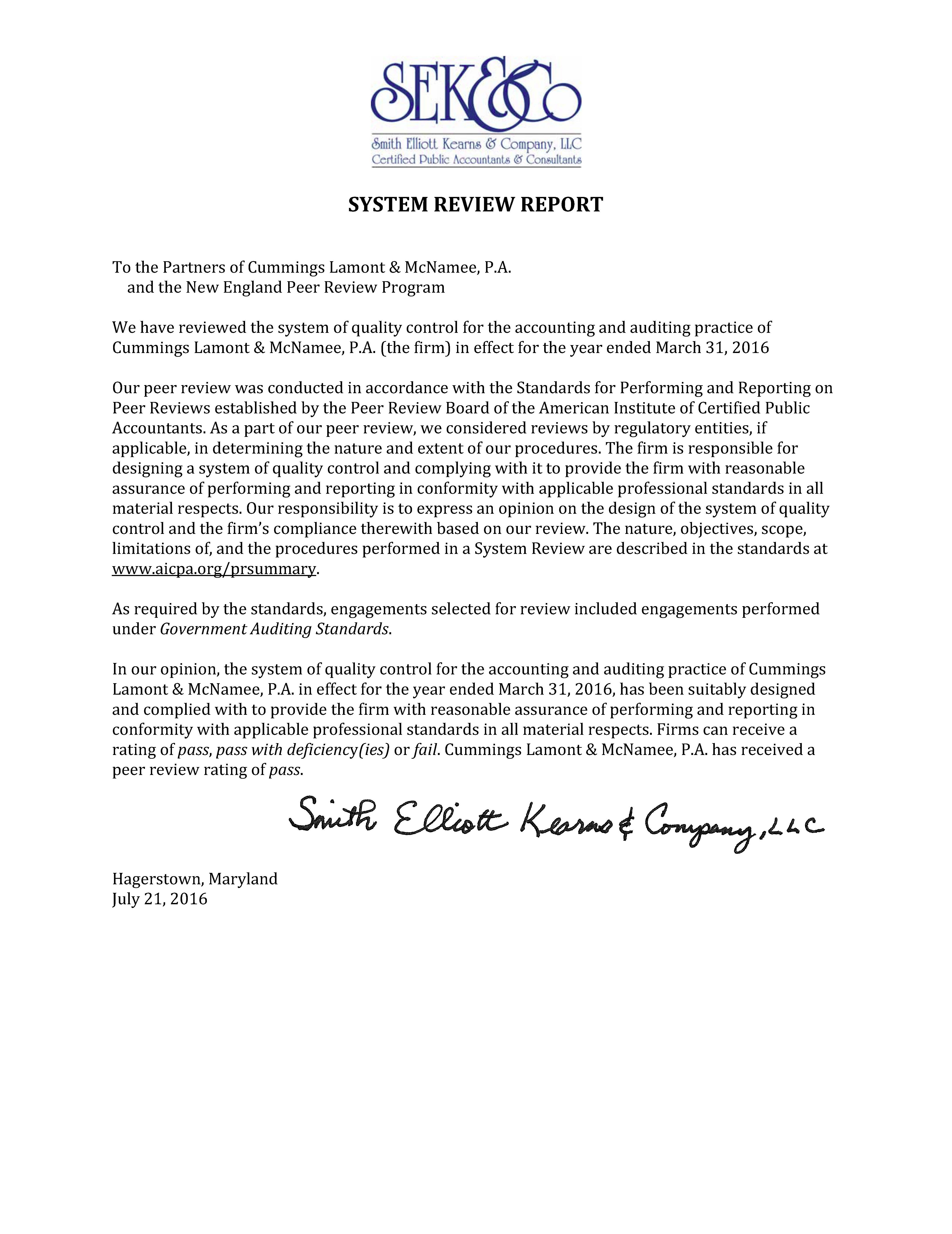 Peer Review Report Example Pdf